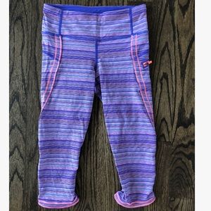 Lululemon Top Speed Space Dye Iris Pink Crops